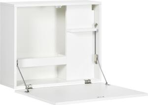 DecHome Scrittoio a Muro Pieghevole con Ribalta Moderno Dimensioni 60x21,5x50 cm colore Bianco