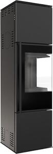 Stufa in acciaio KRATKI REN/M destra Ø 150 7 kW rivestimento nero con porta a molla