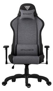 Sedia da gaming SENSE7 Spellcaster FUKU in tessuto grigio - Sedia da ufficio ergonomica, sedia da scrivania, poltrona direzionale fino a 150 kg, funzione oscillante, rotelle per pavimenti duri