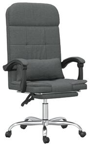 VidaXL Sedia da ufficio con funzione massaggio in tessuto grigio scuro