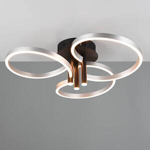 Lampada a soffitto LED CARUSO, 43W, temperatura di colore regolabile da 2700 a 3500K, flusso luminoso di 4980lm, materiale: metallo, colore: grigio e nero, dimensioni: 20x65x65 cm, grado di protezione IP20, marca: Trio