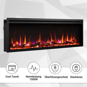 Camino elettrico da incasso BALDERIA Atalanta 50 – Potenza termica fino a 1500 W, nero