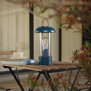 Lampada da tavolo ricaricabile Lindby Yvette, blu, IP44, touch dimmer