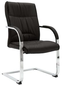 VidaXL Sedia da ufficio cantilever in Pelle finta nera
