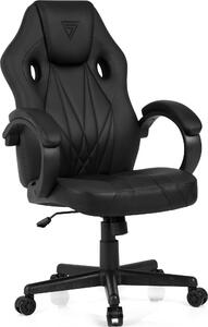 SENSE7 Prism Gaming Chair Pelle finta Nera - Sedia da ufficio ergonomica Sedia da scrivania per PC Sedia da gaming Funzione oscillante Sedia da gaming 120 kg