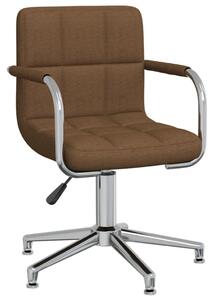 Sedia Girevole da Ufficio Marrone in Tessuto