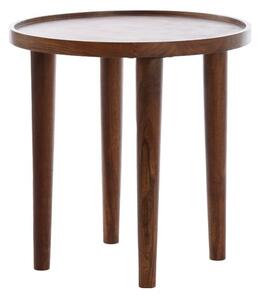 Tavolino rotondo in legno massiccio di acacia ø 49 cm Qiano - Light & Living