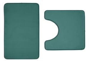 Set di tappetini per il bagno verdi in memory foam 2 pz per WC 50x80 cm Anti-Bacterial – Catherine Lansfield