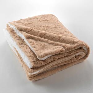 Coperta marrone chiaro in micropile 180x220 cm Foxy – douceur d'intérieur