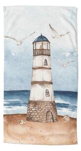 Telo mare blu/marrone in velluto 100x180 cm Berlin – Good Morning