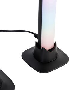 Lampada da tavolo nera con LED con telecomando e RGB - Arnold