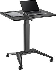 Maclean MC-453 Scrivania mobile per laptop con regolazione pneumatica dell'altezza Scrivania per laptop con rotelle, 80x52 cm, max. 8 kg, altezza regolabile fino a 109 cm (nero)