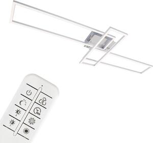 BRILONER FRAME Plafoniera LED, telecomando, dimmerabile, regolazione temperatura colore CCT, orientabile, colore argento, 110 x 35 x 10 cm