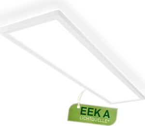 Briloner Lampada da soffitto a LED 98 cm, CEE A sorgente luminosa*, piatta, luce indiretta, lampada da salotto, pannello LED, lampada da cucina, 98x20x3 cm, bianca