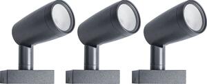 LEDVANCE Luce da giardino LED intelligente con tecnologia WiFi, pacchetto base con 3 faretti per esterni, colori RGB modificabili, compatibile con Google e Alexa Voice Control, SMART+ WIFI GARDEN SPOT 3P