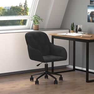 The Living Store Sedia da ufficio girevole in velluto nero