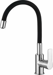 Miscelatore da cucina LORE con bocca flessibile, nero/cromo