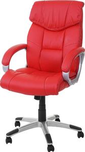 Sedia da ufficio HWC-A71, sedia girevole executive, Pelle finta ~ rosso