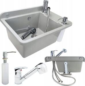 Lavabo Lavello con rubinetto Distributore di sapone Lavabo da esterno 10914