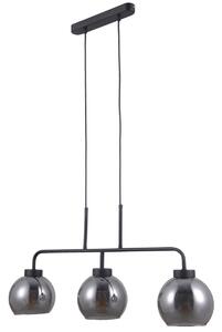 Lampadario Poggi nero opaco 3xE27x40W in vetro, dimensioni: 103x75x15 cm, IP20, Italux