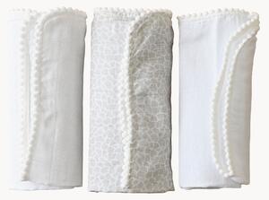 Set di 3 coperte in mussola di viscosa Pom Pom