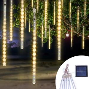 Pioggia di meteore luminose da 360 Led da esterno IP44 Bianco Caldo con pannello solare Wisdom