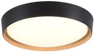 Plafoniera LED, dimmerabile, nera, D 40 cm