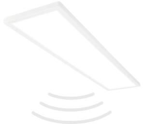 Plafoniera LED ultrapiatta con rilevatore di movimento - IP44 Plafoniera LED per bagno Plafoniera per bagno, pannello a soffitto ultrapiatto per ambienti umidi, 98 x 20 x 3 cm (LxLxH)