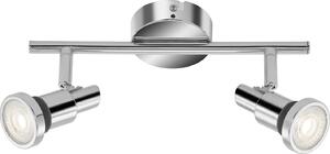 Lampada da bagno a LED faretto orientabile 2xGU10 da 4 W cromato IP44 Briloner