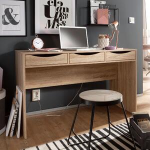 FineBuy Scrivania MASSA Scrivania da ufficio da 120 cm in rovere Sonoma Scrivania moderna per computer con 3 cassetti e spazio di archiviazione Scrivania giovanile salvaspazio