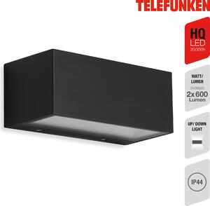 Applique da esterno a LED Lampada da esterno IP44 4000K 12W nero metallo-vetro Telefunken
