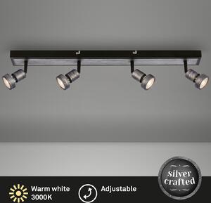 Lampada da soffitto a LED Lampada da soffitto Spot orientabile 4xGU10 4,9W argento antico Briloner