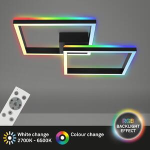 BRILONER - Lampada da soffitto RGB, lampada da soffitto retroilluminata a LED, dimmerabile, temperatura colore regolabile, cornice LED RGB, telecomando, nero