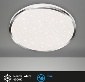 BRILONER ACORUS Lampada da soffitto a LED per bagno, IP44 protezione dagli spruzzi d'acqua, decorazione stellata, luce bianca neutra, colore cromato, 33 x 6,6 cm