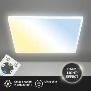 Briloner Lampada da soffitto a LED, piatta, telecomando, retroilluminazione, bianco