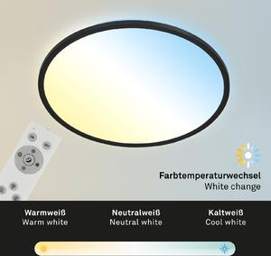 BRILONER - Lampada da soffitto a LED CCT, lampada da soffitto a LED retroilluminata, ultra piatta, dimmerabile, controllo remoto, bianco caldo, bianco neutro, bianco freddo, 480x30mm