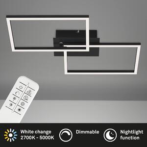 BRILONER FRAME Lampada da soffitto a LED, telecomando, dimmerabile, controllo della temperatura del colore CCT, orientabile, nero, 50 x 38,8 x 7,8 cm