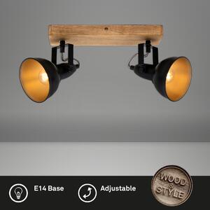 Lampada da soffitto Faretto orientabile E14 25 W nero metallo-legno Briloner