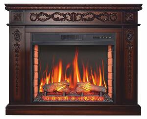 Casa Padrino Caminetto elettrico a LED barocco marrone scuro 113 x 31 x h. 92,2 cm - Mobili barocchi
