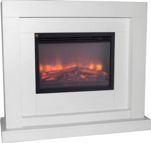 Casa Padrino caminetto elettrico bianco stile antico barocco art nouveau L 110 x H 95 x P 34 cm ModG2 - caminetto elettrico - caminetto da salotto