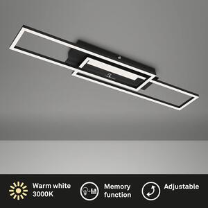 BRILONER - Lampada da soffitto a LED con luce centrale, colore della luce bianco caldo, lampada da soffitto a LED commutabile separatamente, funzione di memoria, lampada da soggiorno girevole, nero