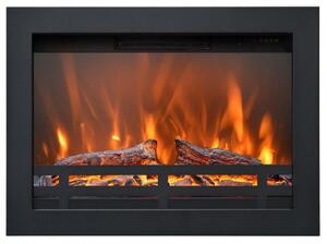Casa Padrino caminetto elettrico da incasso nero 60,2 x 17,7 x H. 43,8 cm - Caminetto decorativo a LED da salotto con telecomando - Mobili da salotto - Mobili - Caminetti elettrici da incasso a LED