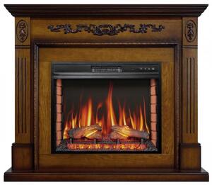Casa Padrino Barock LED Caminetto elettrico Braun 128 x 38 x H. 110,5 cm