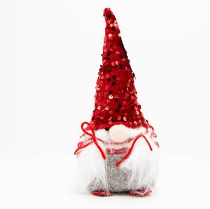 Gnomo di Natale 27cm di colore Rosso con glitter Wisdom