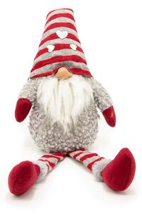 Gnomo di Natale 50cm cappello di colore Rosso e Grigio Wisdom