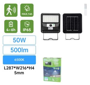 Aigostar -LED lampione solare da esterno con sensore LED/50W/3,2V 1000mAh 6500K + DO