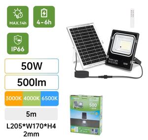 Aigostar -LED Proiettore solare LED/50W/3,2V 1200mAh 3000K/4000K/6500K IP66 + telecomando