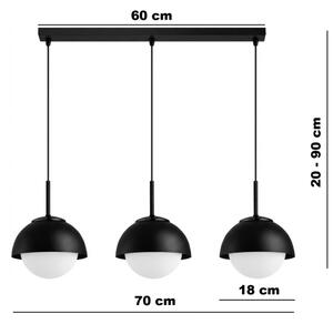 BRILAGI - Lampada sospesa a cavo COSMO 3xE27/60W/230V nera