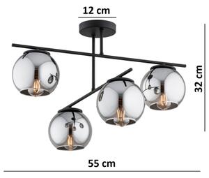 BRILAGI - Lampadario a plafone DIOR 4xE27/60W/230V nero/grigio fumo