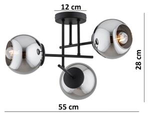BRILAGI - Plafoniera a soffitto DIOR 3xE27/60W/230V nero/grigio fumé